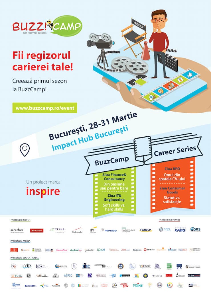Fii regizorul carierei tale! Creează primul sezon la BuzzCamp București!