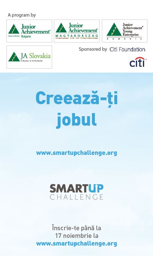 Au început înscrierile în competiția SMARTUp Challenge: Creează-ți singur job-ul pe care ți-l dorești!