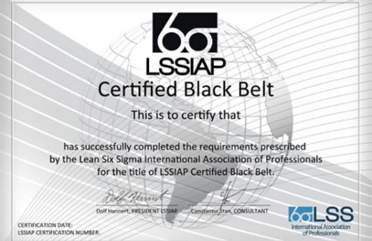 Lean Six Sigma Black Belt - Certificare Internaţională